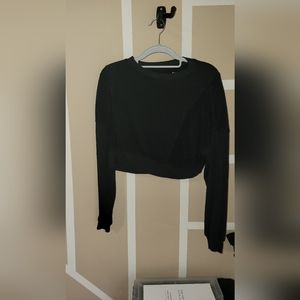 So Black Cropped Sweatshirt